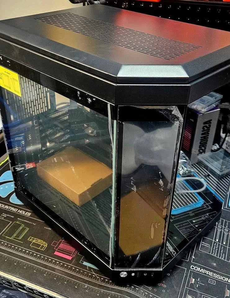 PC Case with Front LCD Display — Panoramic Tempered Glass Design