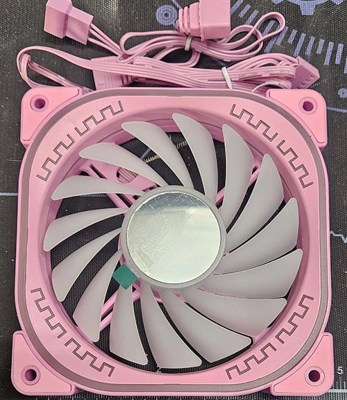 Asiahorse AM120 Pink 120mm ARGB PWM Case Fan | Forward Blade | 5V 3-Pin RGB