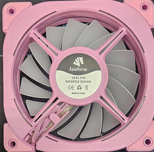 Asiahorse AM120 Pink 120mm ARGB PWM Case Fan | Forward Blade | 5V 3-Pin RGB