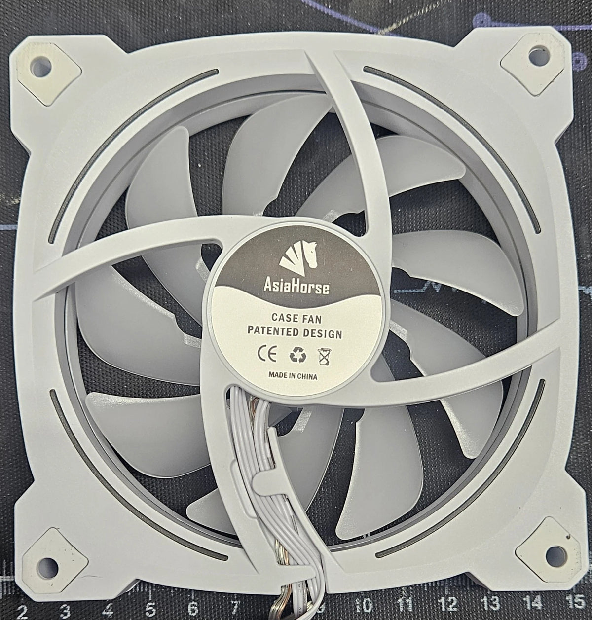 Asiahorse Prism 120mm White ARGB PWM Case Fan | Reversed Blade | 5V 3-Pin RGB