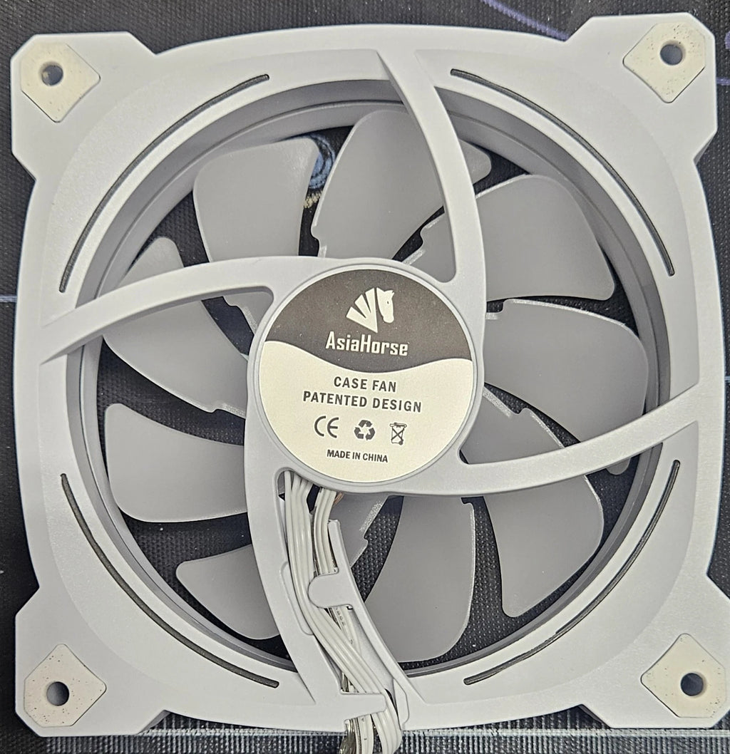 Asiahorse Prism 120mm White ARGB PWM Case Fan | Forward Blade | 5V 3-Pin RGB