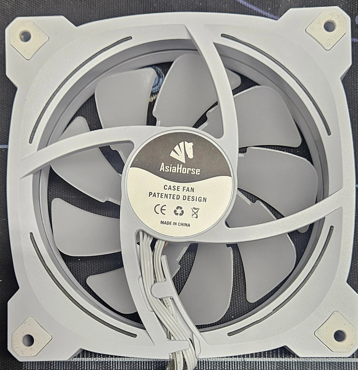 Asiahorse Prism 120mm White ARGB PWM Case Fan | Forward Blade | 5V 3-Pin RGB