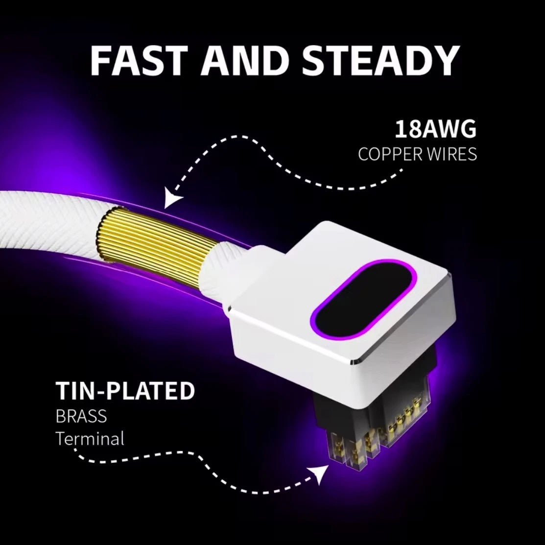 Asiahorse HYDRUS 16-Pin (12VHPWR) Type A ARGB GPU Cable - White - 50cm
