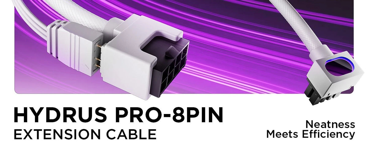 Asiahorse HYDRUS CPU Power Cable (8-Pin EPS) ARGB – White – 30cm